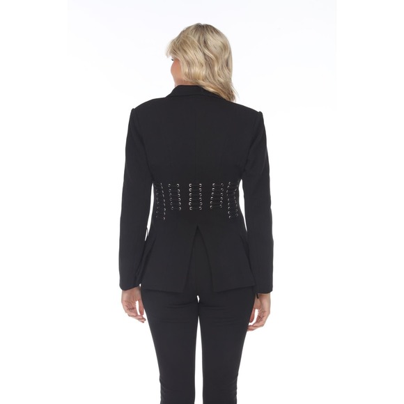 AZI Jeans Women's Size S Lace Up Slip Blazer Jacket Black NWT - Picture 3 of 3